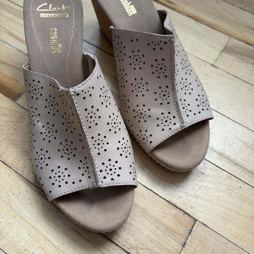 Clarks Collections Women's Helio Corridor Wedge Sandals Womens Size 8.5 Beige‎ - Picture 5 of 9